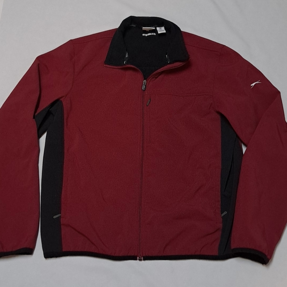 Slazenger Two Tone Red Black Men's Full Zip Golf Jacket READ